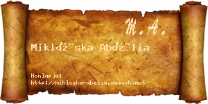 Miklóska Abélia névjegykártya